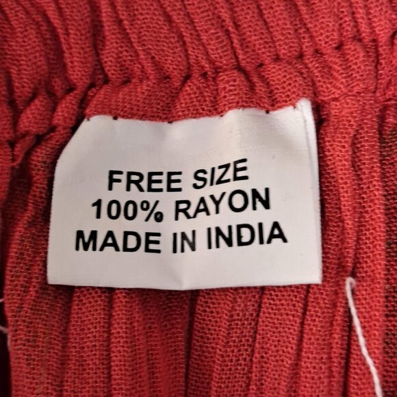 Burnt Orange One Size Printed Maxi Skirt with Sequin Embellishment Details NWOT - Picture 9 of 10